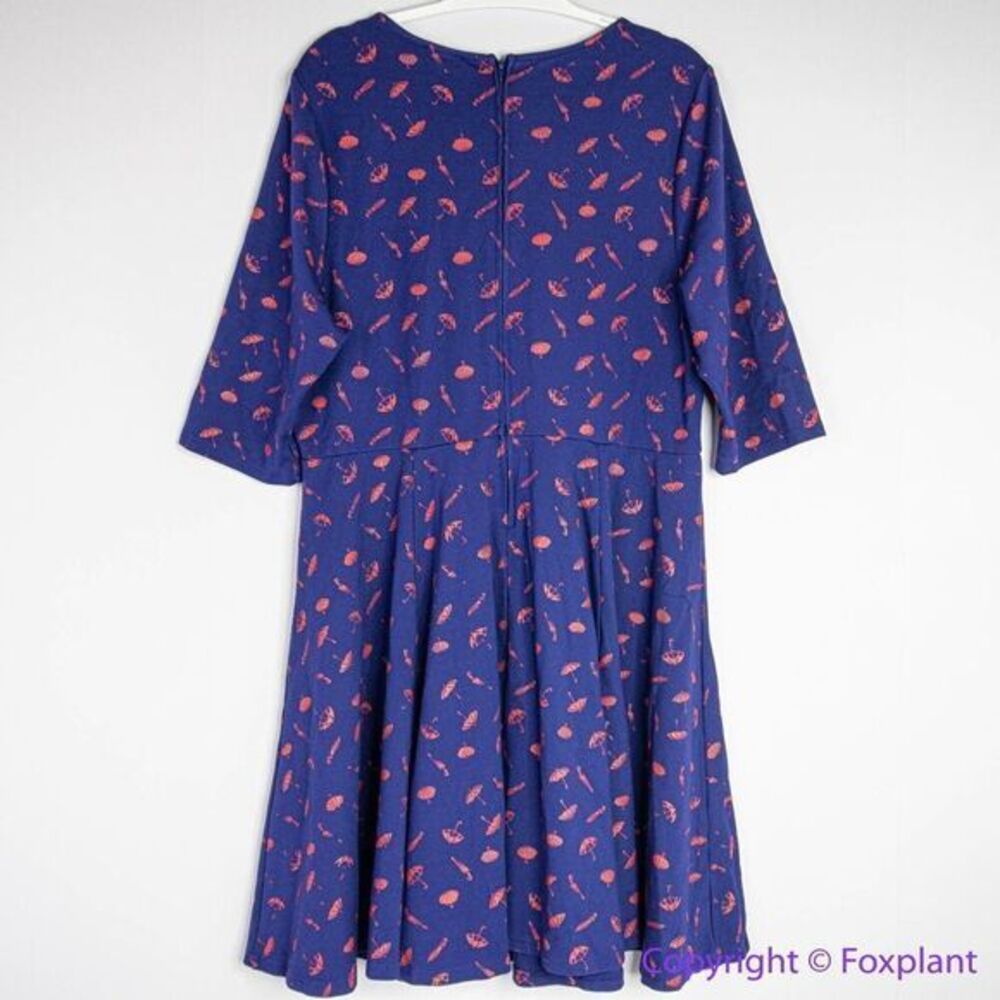 Unique Vintage‎ Gwynnie Bee Umbrella Print Navy Dress, plus size 0X - Picture 11 of 16